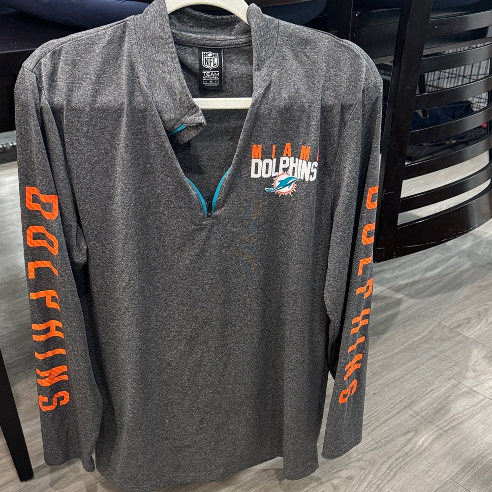 NFL Miami Dolphins Charcoal Long Sleeve Shirt